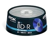 TDK T78301 BD-R 4x 25GB Blu-ray Disc - 25 Pack Cakebox