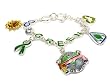 Designer Earth Globe Recycle Go Green Themed Charm Bracelet Silver Tone