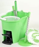 Mega Cleaner 360 Degrees Spin Mop & Spin Dry Bucket (Original Patent, Made in Taiwan, The BEST Strength & Quality 2 Mop Heads)
