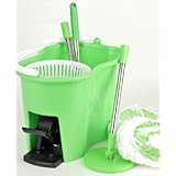 360 Degree Spin Mop & Spin Dry Bucket - In Green and Blue Color