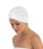 Canyon Rose Terry Spa Turban, White (Pack of 6)
