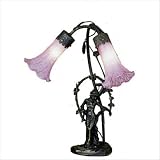 Meyda Tiffany 11813 'Trellis Girl' Pink Lily Shade Lamp