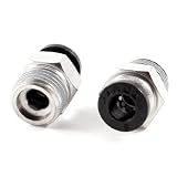 uxcell クイックフィッティング　ジョイント　空気圧コネクター　2個 1/4" PT 外径チューブ 6mm