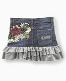 House of Dereon Girls Tiered Ruffle Denim Scooter