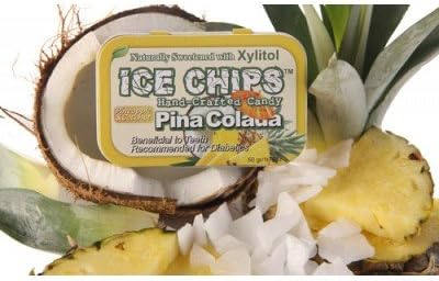 ICE CHIPS Pina Colada Xylitol Mints 6 Single Tins