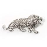 Clear Crystal Lion Brooch