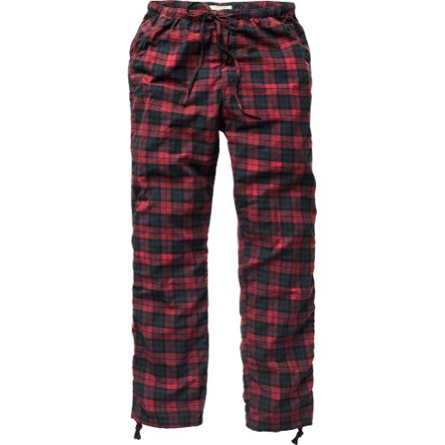 Scotch & Soda - Mens Plaid Flannel Pajama Pant - Red/Navy Red and navy Medium