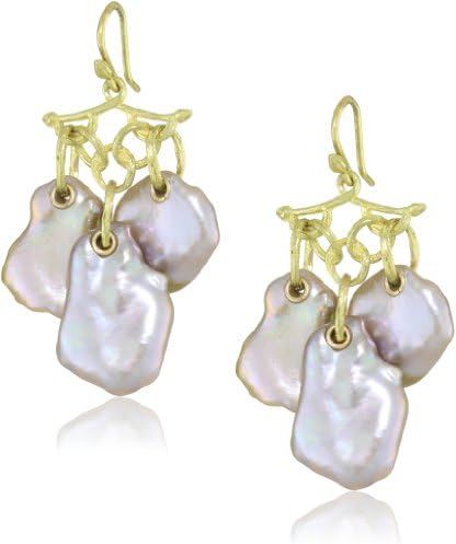 Gabrielle Sanchez 18k Yellow Gold and Keshi Cultured Pearl Earrings