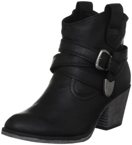 Rocket Dog Women's Satire Black Slick PU Ankle Western Boot 7 UK