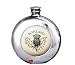 Round Scrimshaw Hip Flask 6oz Pewter Scotland Flower Thistle picture