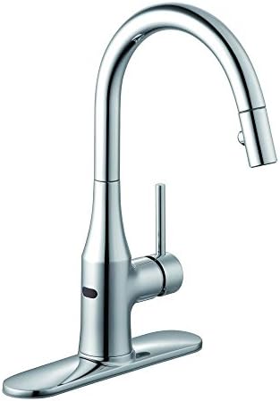 Schon 67558-0101 Modern Single-Handle Sensor Pull-Down Sprayer Kitchen Faucet, Chrome