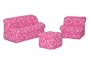 Children's 3Piece Sofa Set (Mini Mushroom), Pink Flower
