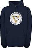 Pittsburgh Penguins Navy Blue Old Time Hockey Big Logo Hooded Fleece Sweatshirt