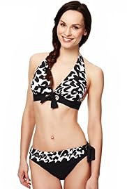 Halterneck Abstract Print Bikini Top
