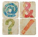 Keyboard Computer Icon Coaster Polystone Acking 1ea Designs Multi Colors 4 X 4 X 0-1/2 Set Of 6