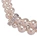 HONEYJOY Lady Two Layer Beaded Ring Chess-Like Necklace(beige)