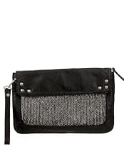 Sequin Beaded Leather Clutch