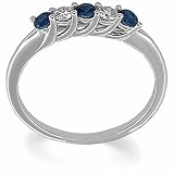 14K White Gold Sapphire and Diamond Ring/Anniversary Band