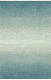 Wool Hand Tufted Area Rug Horizon 5 x 8 Aqua Carpet