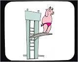 Mouse Pad with board, pig, sports, pool, off, swimming, diving