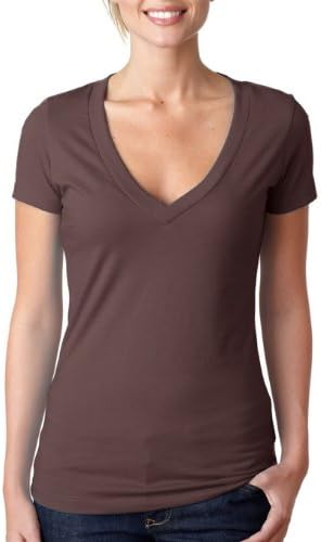 Next Level Apparel Women's CVC Deep V-Neck T-Shirt