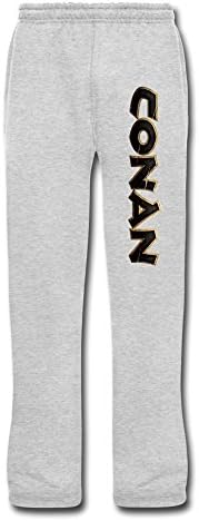 WVCAK Men's Detective Conan Font Bottom Fleece Sweatpants With Pocket L Ash