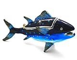 Objet D'Art Release #174 "Southern Bluefin Tuna" Critically Endangered Species Fish Handmade Jeweled Enameled Metal Trinket BoxIMAGE
