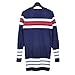Navy Style Stripes Ladies Women Knitted Warm Long Sleeve V Neck Tops Mini Dress