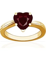 14K Yellow Gold Heart Cut Ruby Solitaire Ring