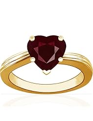 18K Yellow Gold Heart Cut Ruby Solitaire Ring