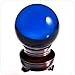 Amlong Crystal Meditation Divnation Sphere Feng Shui Crystal Ball, Lensball, Decorative Ball with Wooden Stand and Gift Box, Blue, 3.1 inch (80mm) Diameter