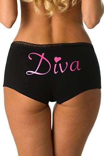 Diva Boyshort #19001 (Large, Black/Pink)