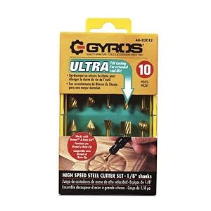 Gyros 10-Piece High Speed Steel Cutter Set - Titanium Nitride Coated by Gyros Precision Tools