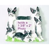 Boston Terrier Dog Hand Painted Picture Frame 1 3/8