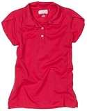 Girls' Ellie- Poly Performance Short Sleeve Textured Polo With Tulip Sleeve
