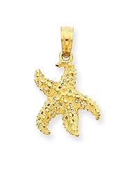 14K Yellow Gold Starfish Charm Pendant