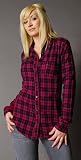 Splendid Women's Seattle Plaid Button Down Top,Azalea,X-Small