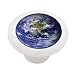 Planet Earth White Decorative High Gloss Ceramic Drawer Knob