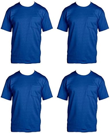 Fruit of the Loom Mens 4 Pack Pocket Tee fgdfg Royal Small