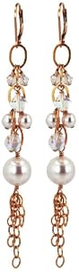Gold Pearl Clear Eclectic Earrings