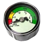 Scuba Diving Pony Bottle Pressure Gauge w/ PSI & BAR Calibrations