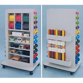 Mobile Plus Super Kiosk- Natural - Item 5117MN Vangaurd series Mobile rac system - Physical Therapy / Exercise Equipment Storage Item# 5117MN