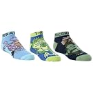Kids/Childrens Boys Dinosaurs Design Trainer Socks (Pack of 3)