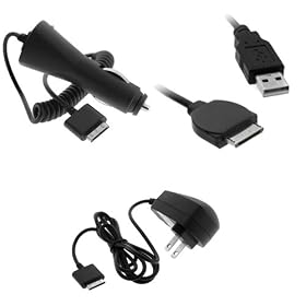 GTMax Rapid Car Charger + Home Travel Charger + USB Data Cable for Sony PlayStation Portable PSP Go by GTMax