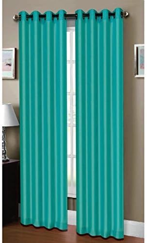 Window Elements Madison Ave Collection Raphael Heathered Faux Linen Extra Wide 54 X 84 in. Grommet Curtain Panel, Dark Turquoise by YMF Carpets LLC