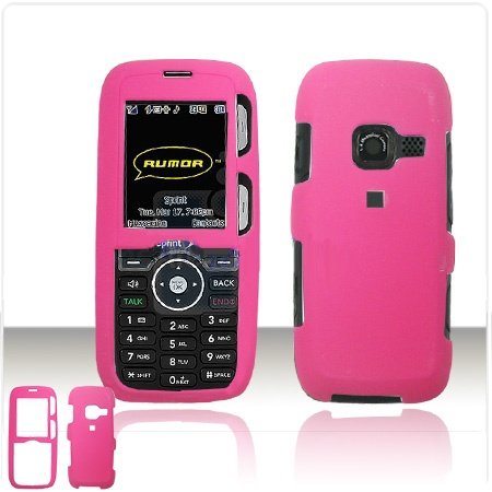 LG LX260 Rumor Scoop Cell Phone Hot Pink Rubber Feel Protective Case Faceplate Cover