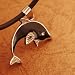 Designer Inspired Black Dolphin Italian Style Pendant Gift Boxed J1130