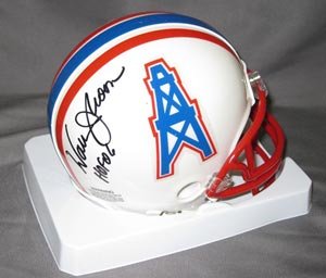 Warren Moon Signed Houston Oilers Mini Helmet