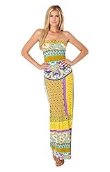 Bandeau Neck General Print Rayon/Spandex/Knit  Dress