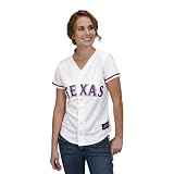 MLB Women's Texas Rangers Ian Kinsler White Home Short Sleeve 5 Button Synthetic Replica Baseball Jersey by Majestic (White, Large)